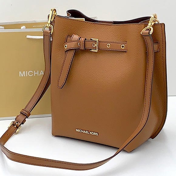 Michael Kors Handbags - MICHAEL KORS EMILIA SMALL BUCKET BAG MESSENGER LUGGAGE COLOR